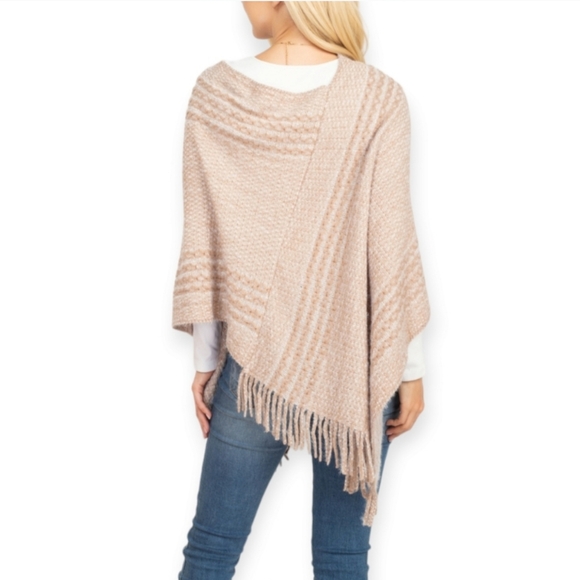 Poncho Sweater With Fringe - Picture 2 of 11
